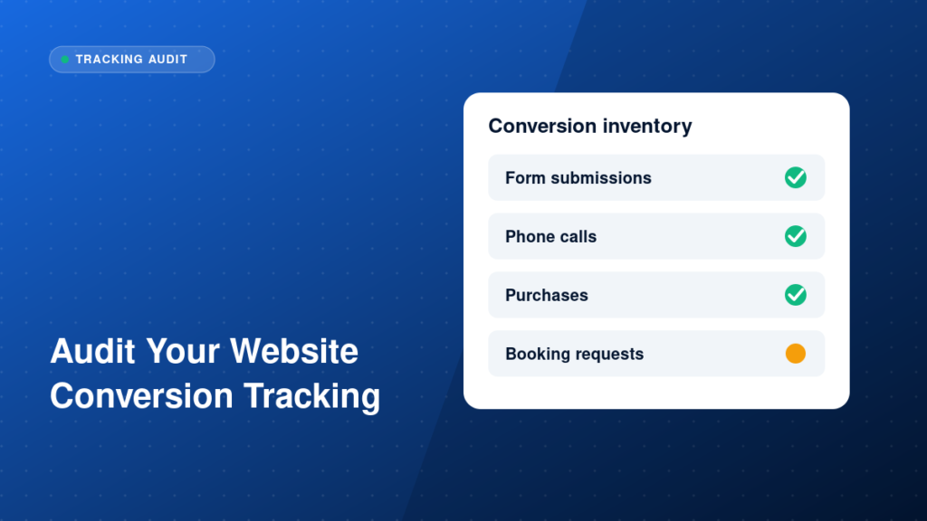 Conversion inventory checklist for a tracking audit