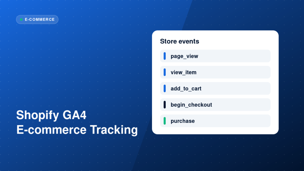 List of key e-commerce events for a Shopify store